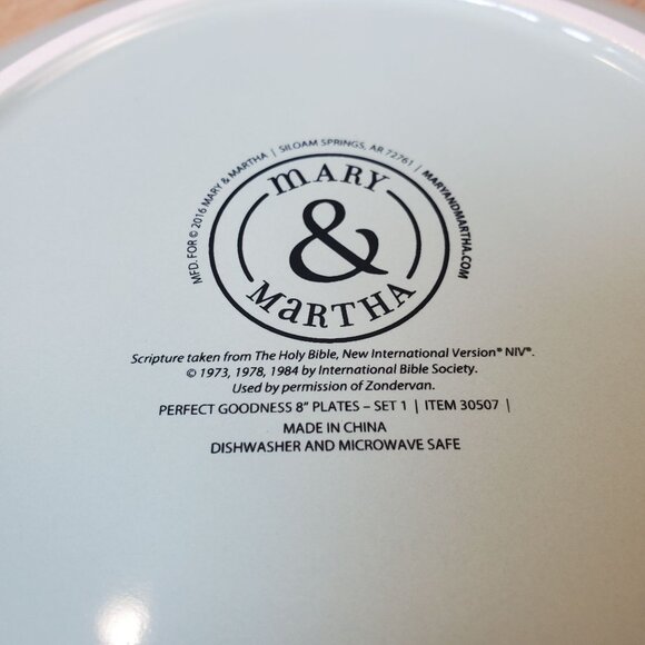 Mary & Martha Perfect Goodness Salad Plates Lot of 4 Green White Give Thanks - Picture 12 of 14
